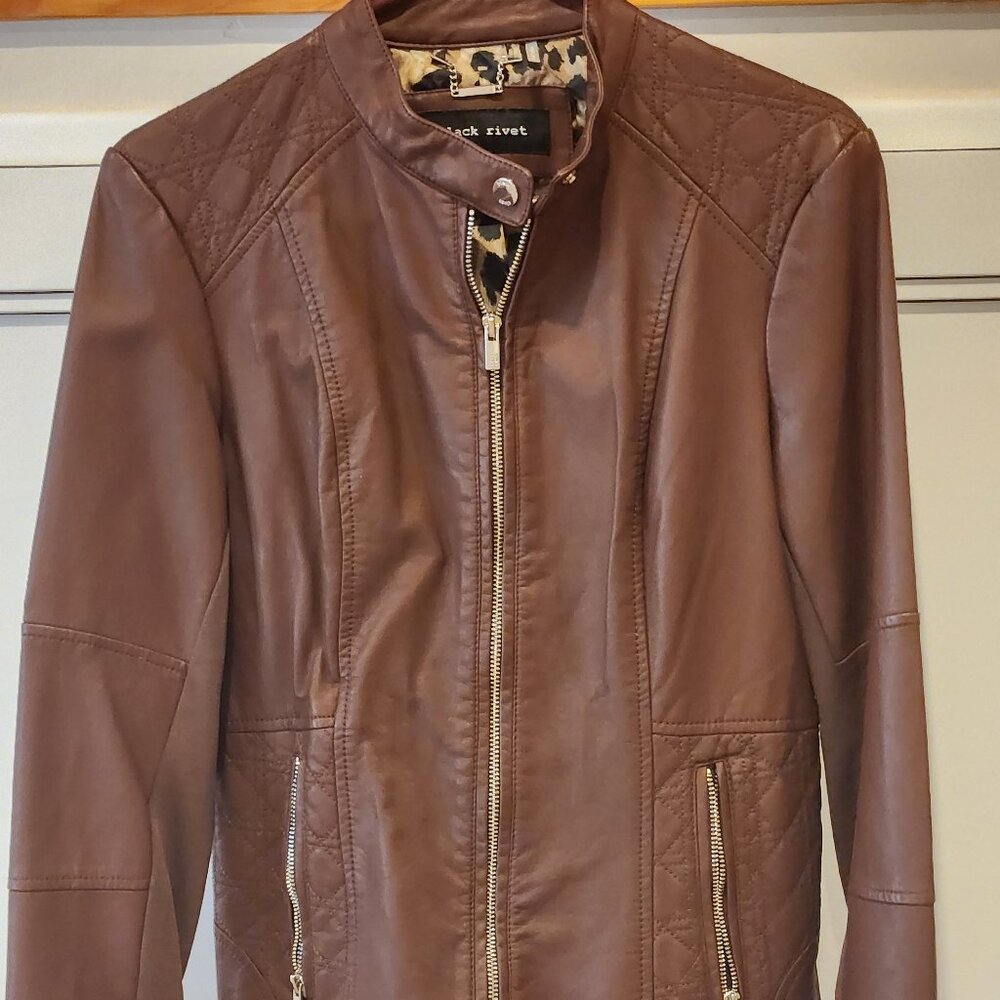 Small Brown Faux Leather Jacket